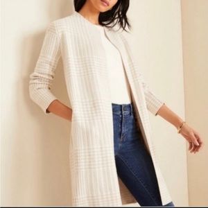 Ann Taylor Beige XXS Petite Belted Sweater Jacket